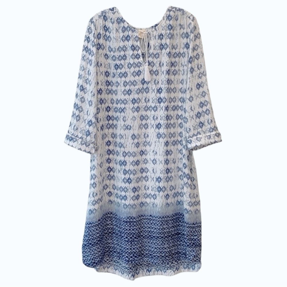 FADED GLORY Sz XL (16-18) Hi / Lo Bohemian 3/4 Sleeve Dress